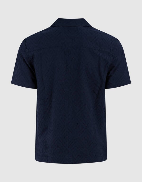 Wavy Jacquard Shirt Donkerblauw SHOEBY MEN