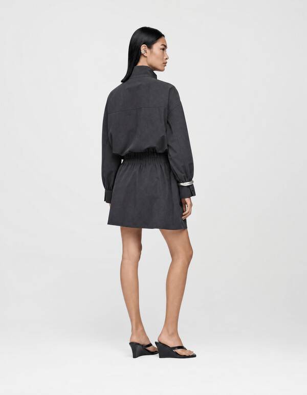 Peplum Jurk Donkergrijs SHOEBY WOMEN