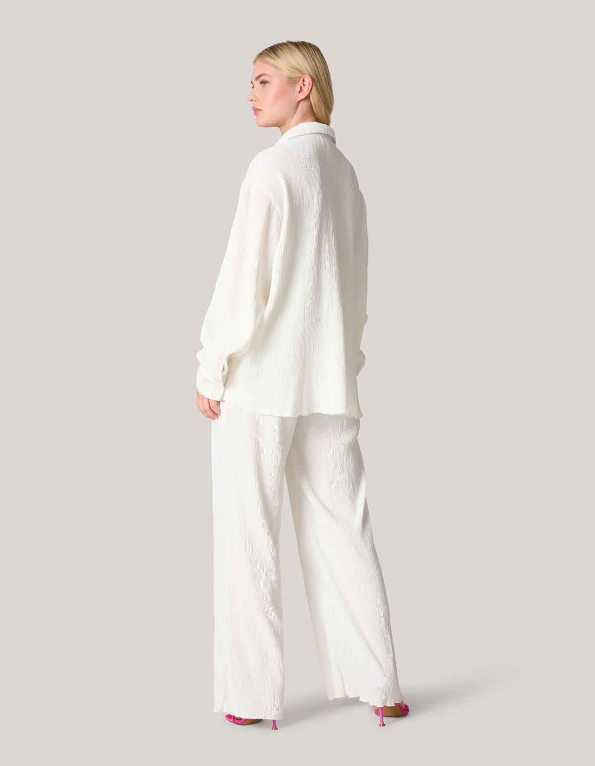 Plissé Crinkle Blouse Gebroken Wit SHOEBY WOMEN