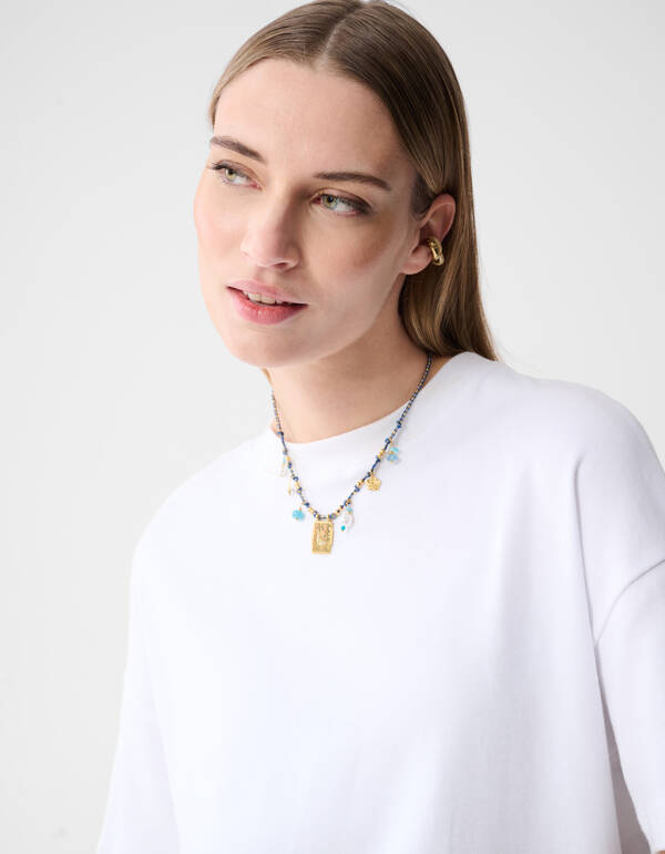 Touw Bedel Ketting Blauw SHOEBY ACCESSOIRES