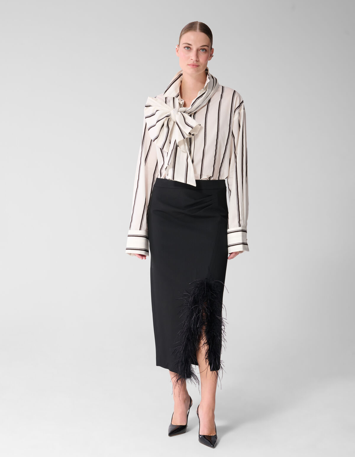 Feather Maxi Rok Zwart By Mieke SHOEBY WOMEN