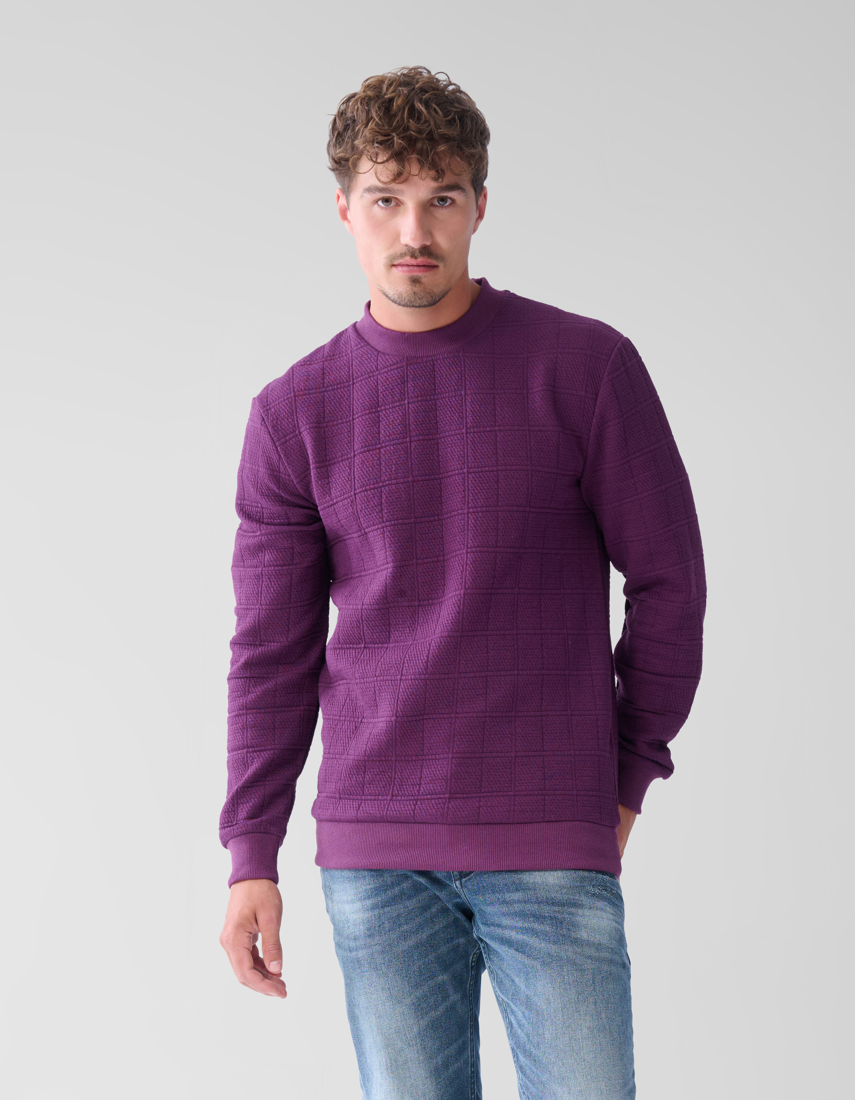 Structuur Sweater Donkerrood SHOEBY MEN