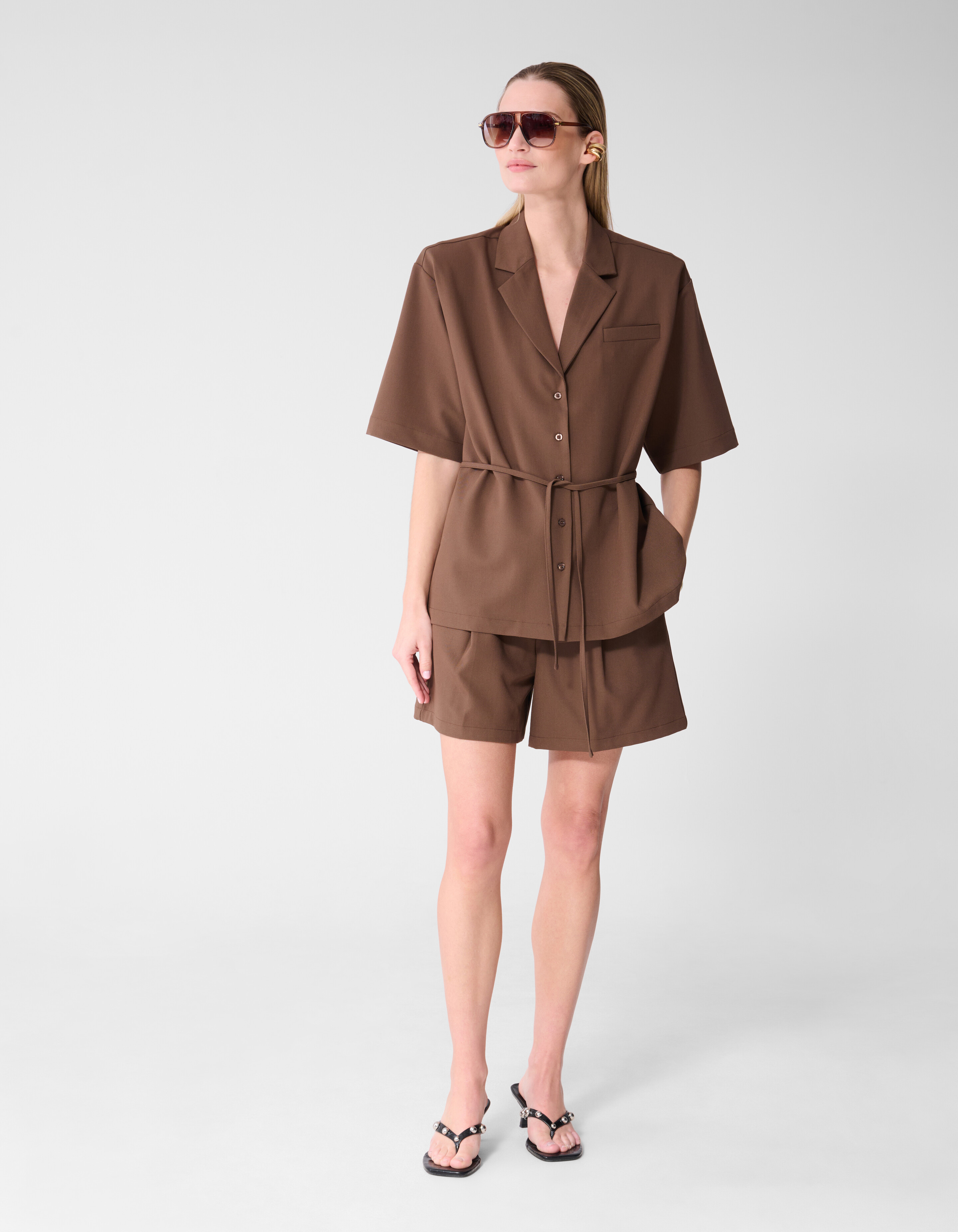 Oversized Blazer Blouse Bruin By Fred SHOEBY WOMEN