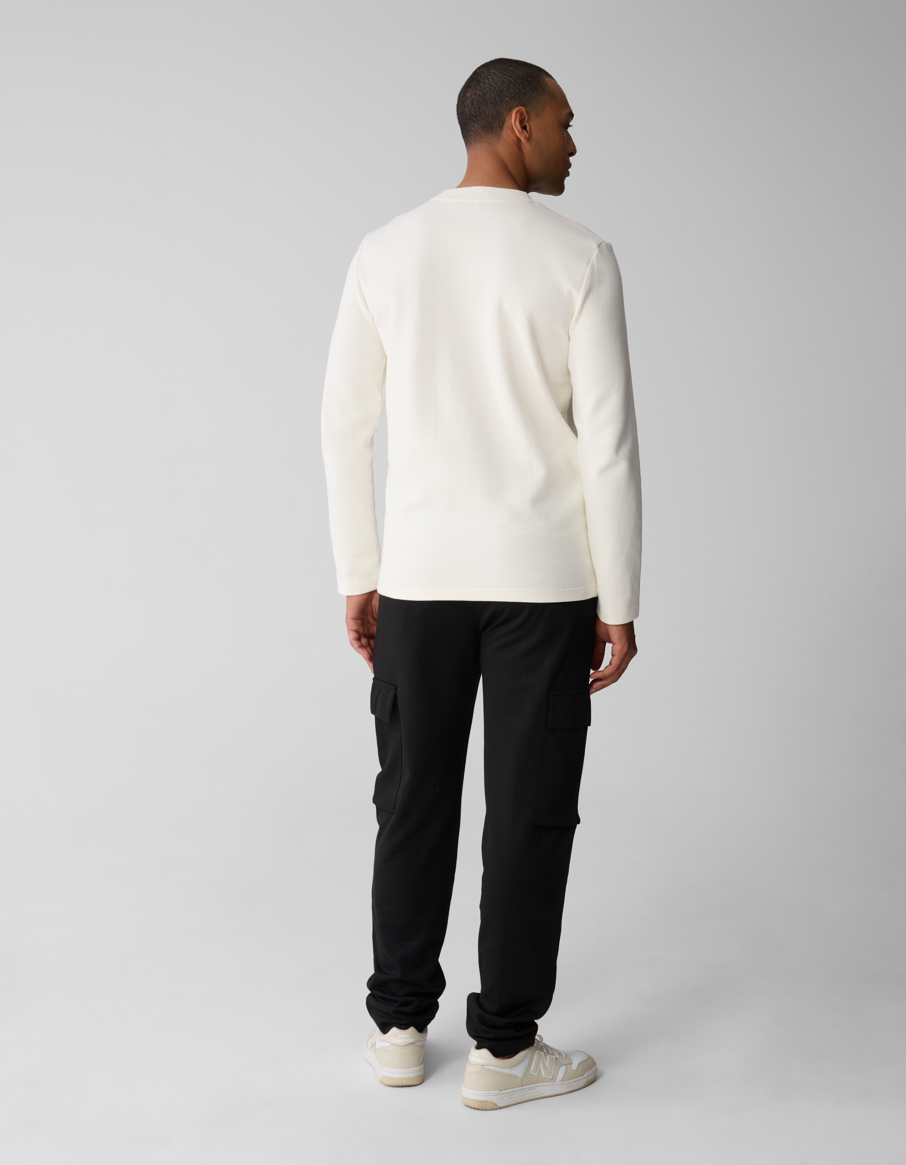 Studio Structuur T-shirt Gebroken Wit SHOEBY MEN