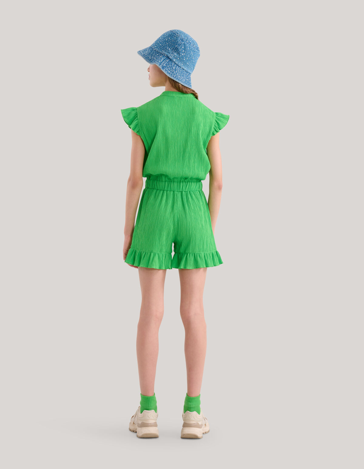 Crinkle Jumpsuit Groen SHOEBY GIRLS