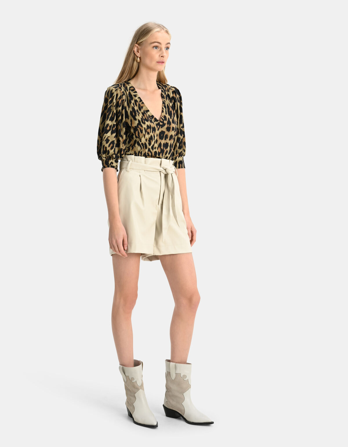 Rib Jersey V-Neck T-shirt SHOEBY WOMEN
