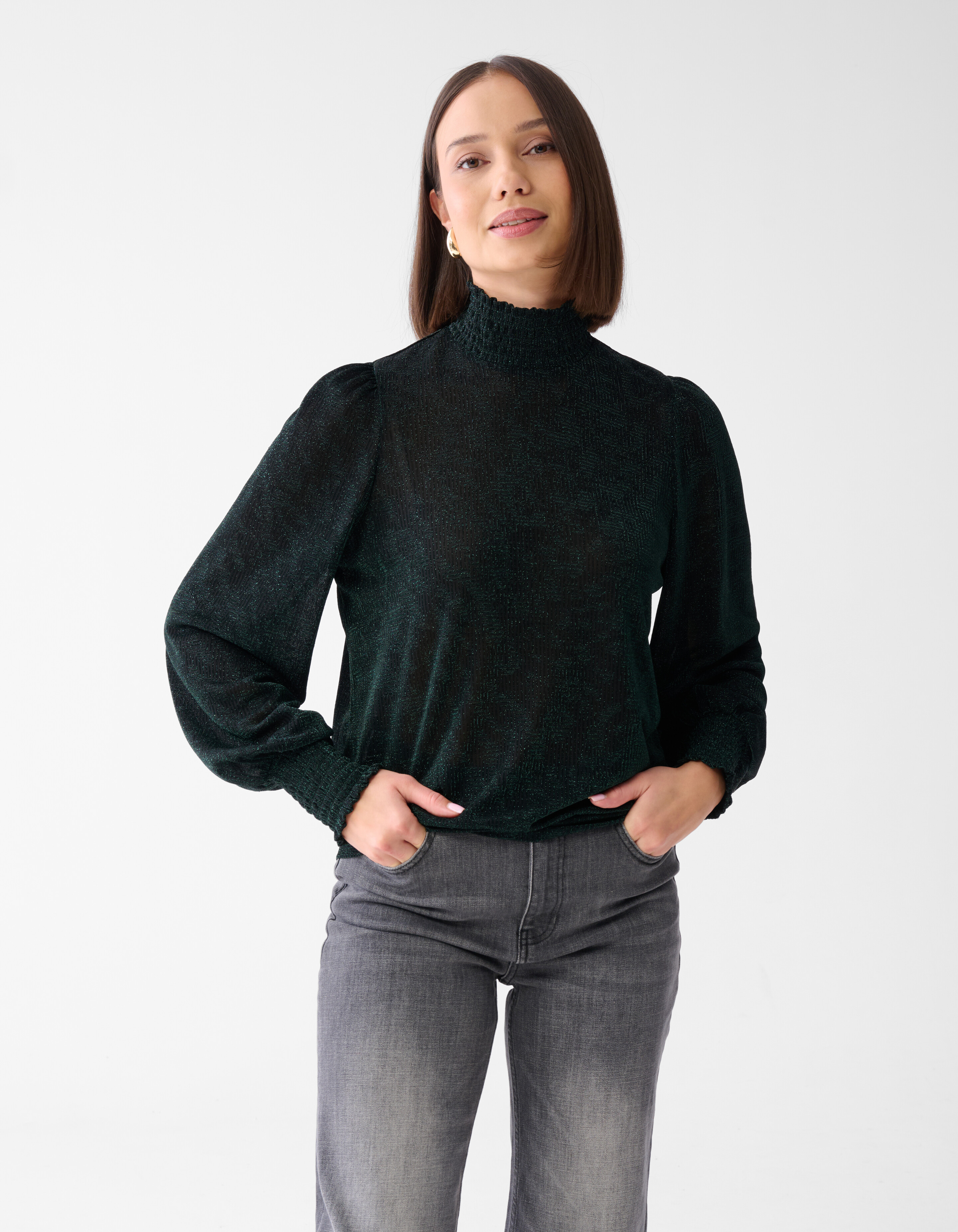 Lurex Top Donkergroen SHOEBY WOMEN