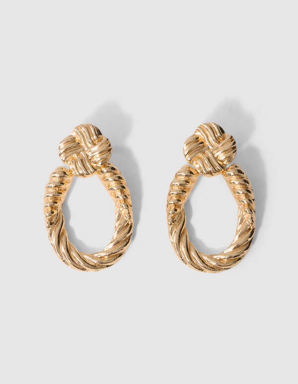 Knotted Oval Oorbellen Goud SHOEBY ACCESSOIRES