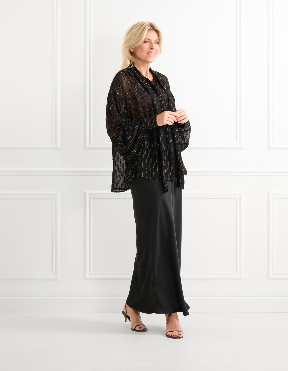Chiffon Blouse Zwart SHOEBY WOMEN