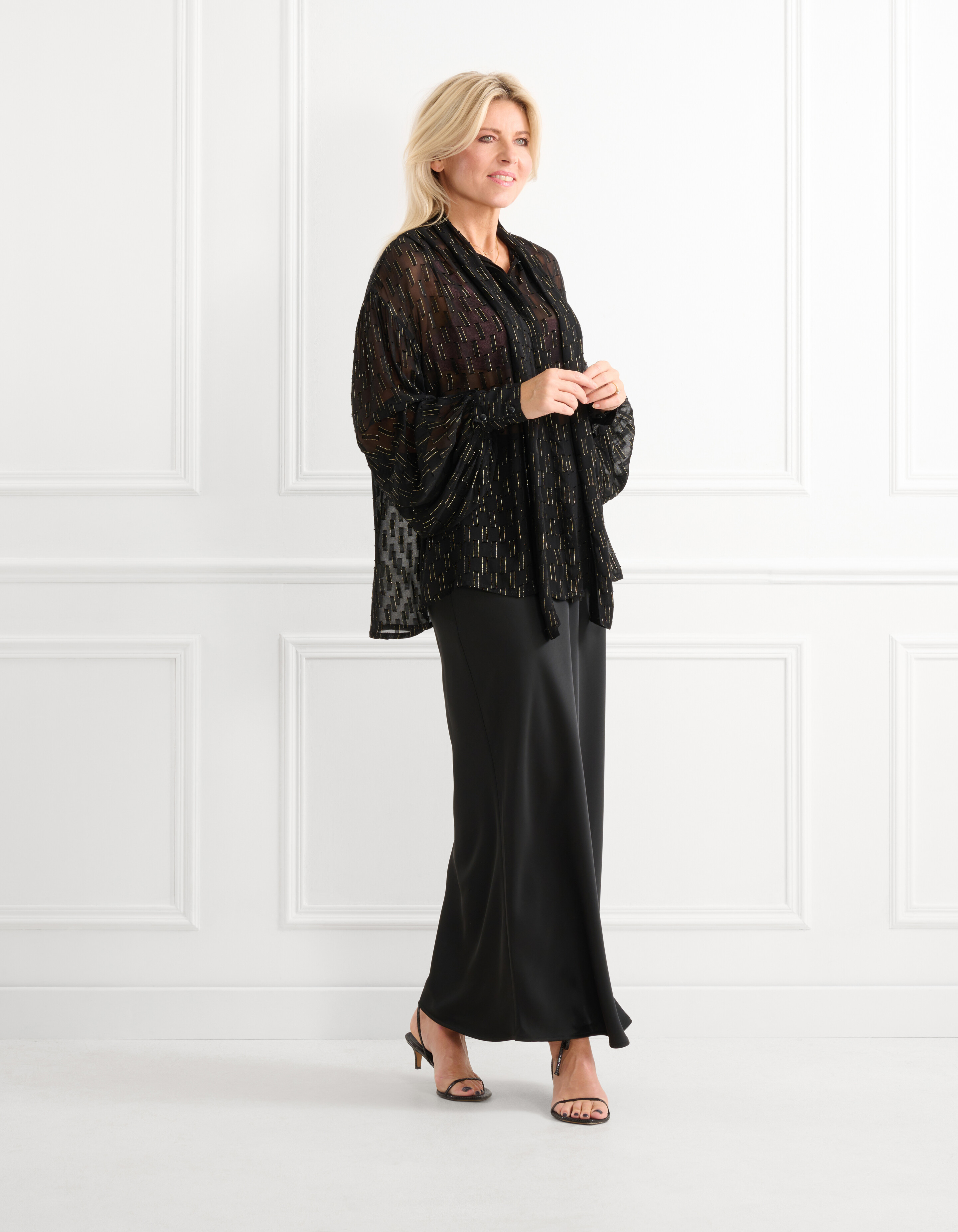 Chiffon Blouse Zwart SHOEBY WOMEN