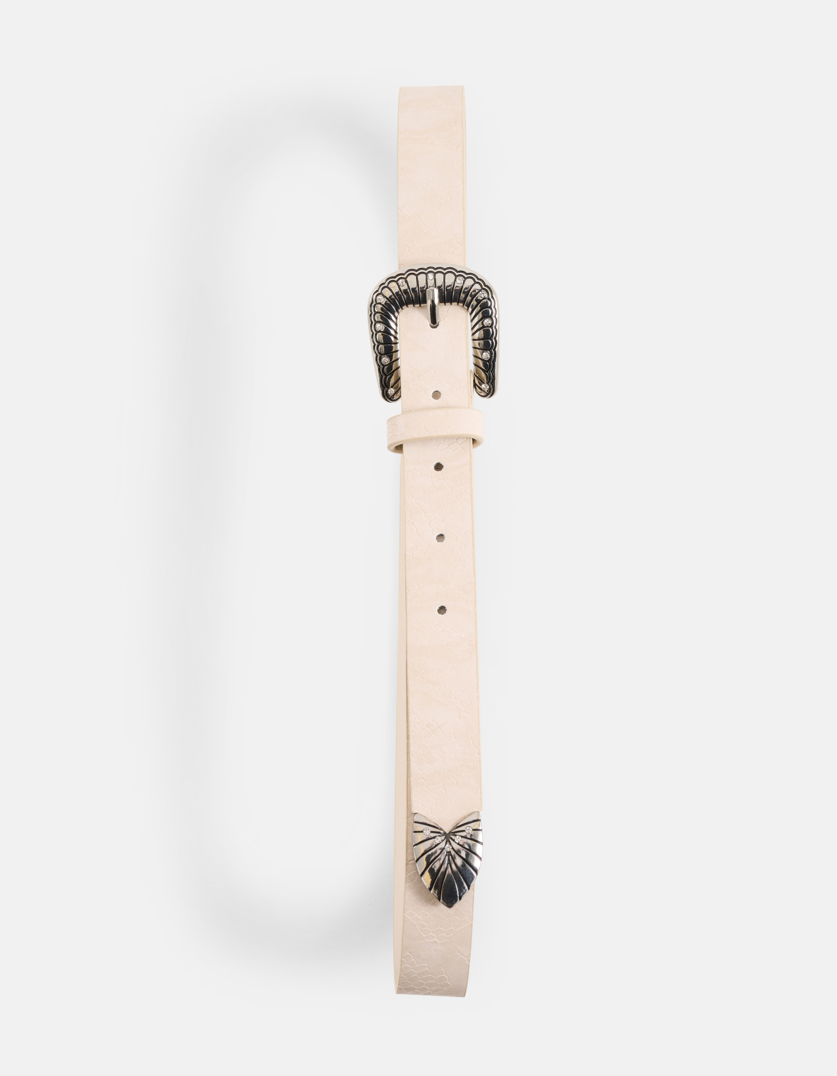 Cowboy Slangen Riem Beige SHOEBY ACCESSOIRES