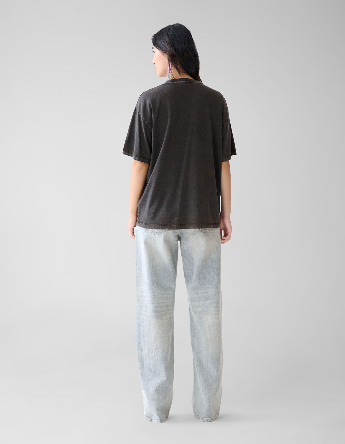 Embellished T-shirt Donkergrijs SHOEBY WOMEN