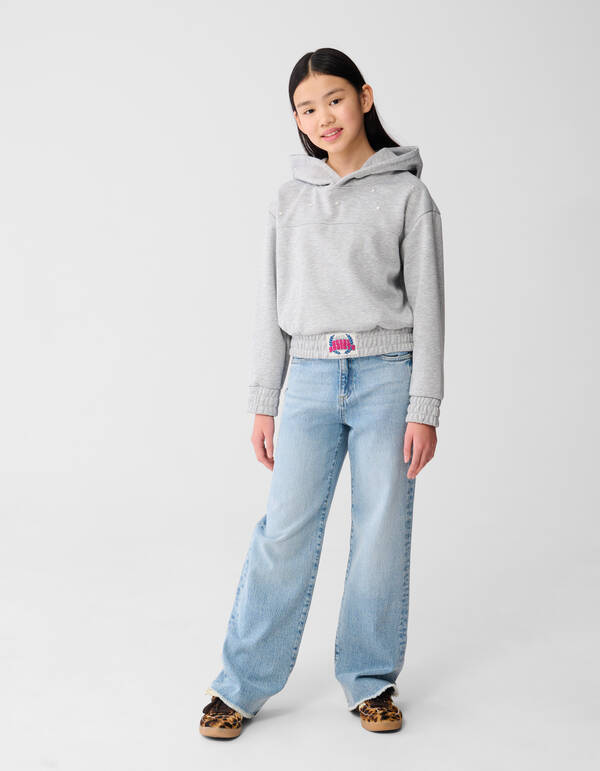 Strass Hoodie Lichtgrijs SHOEBY GIRLS