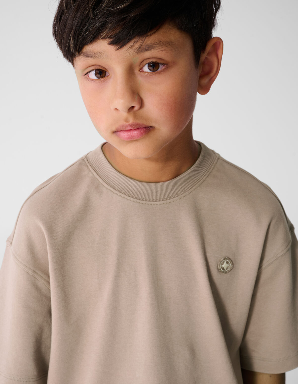 Spark Washed T-shirt Taupe SHOEBY BOYS