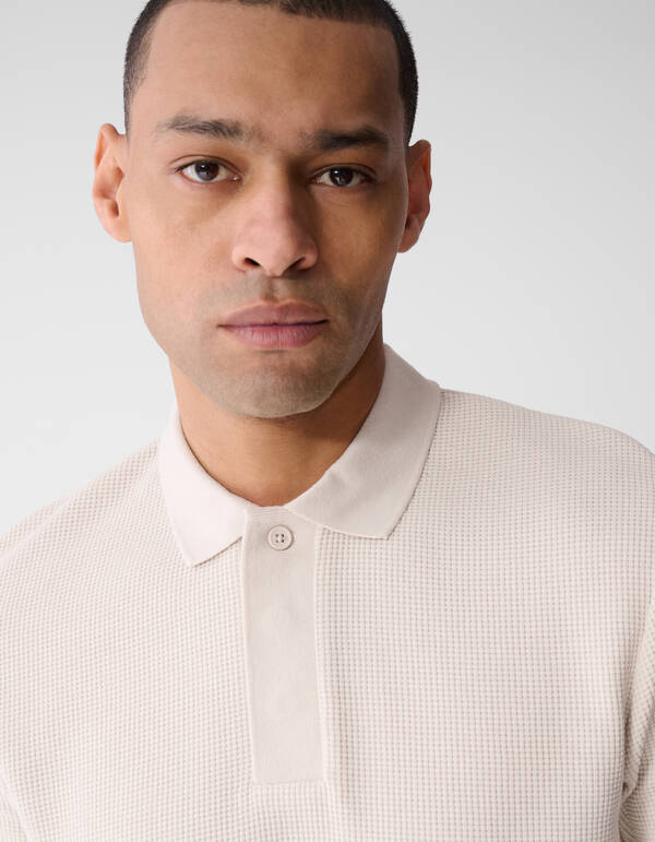 Waffle Polo Lichtgrijs SHOEBY MEN