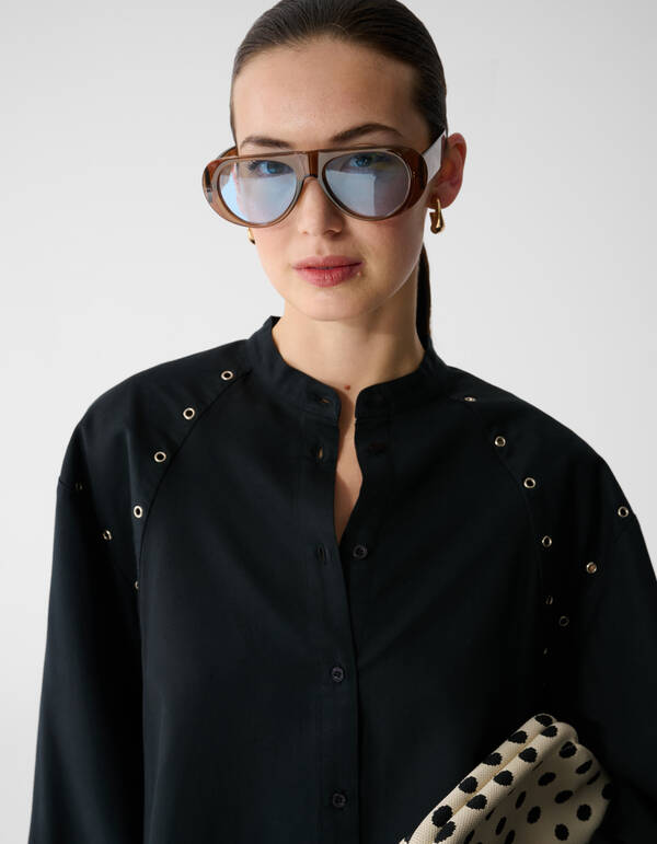 Eyelet Blouse Zwart SHOEBY WOMEN