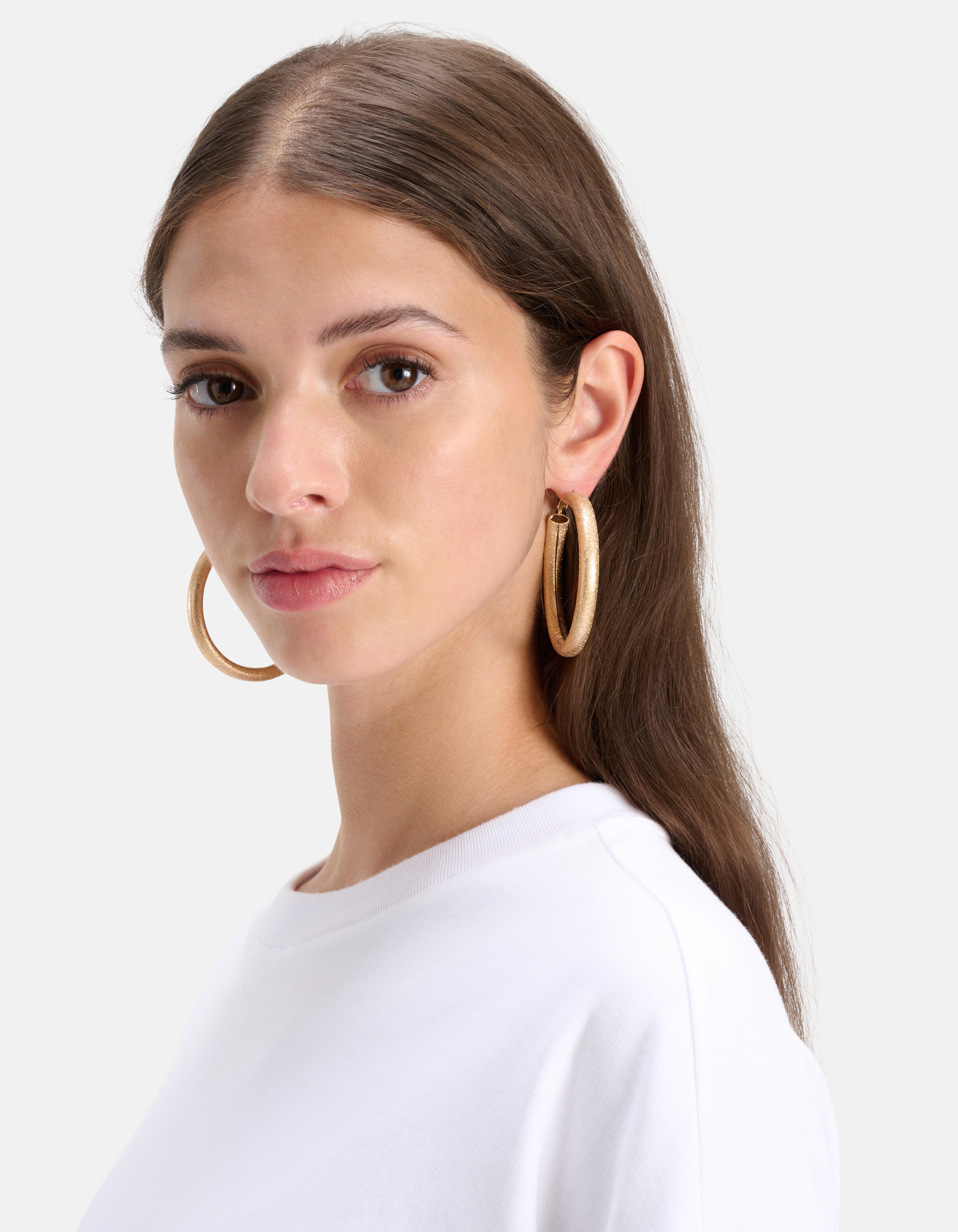 Big Brussed Hoop Oorbellen SHOEBY ACCESSOIRES