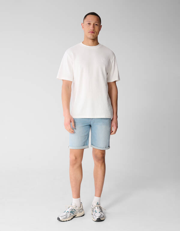 Spark Structuur T-shirt Gebroken Wit SHOEBY MEN