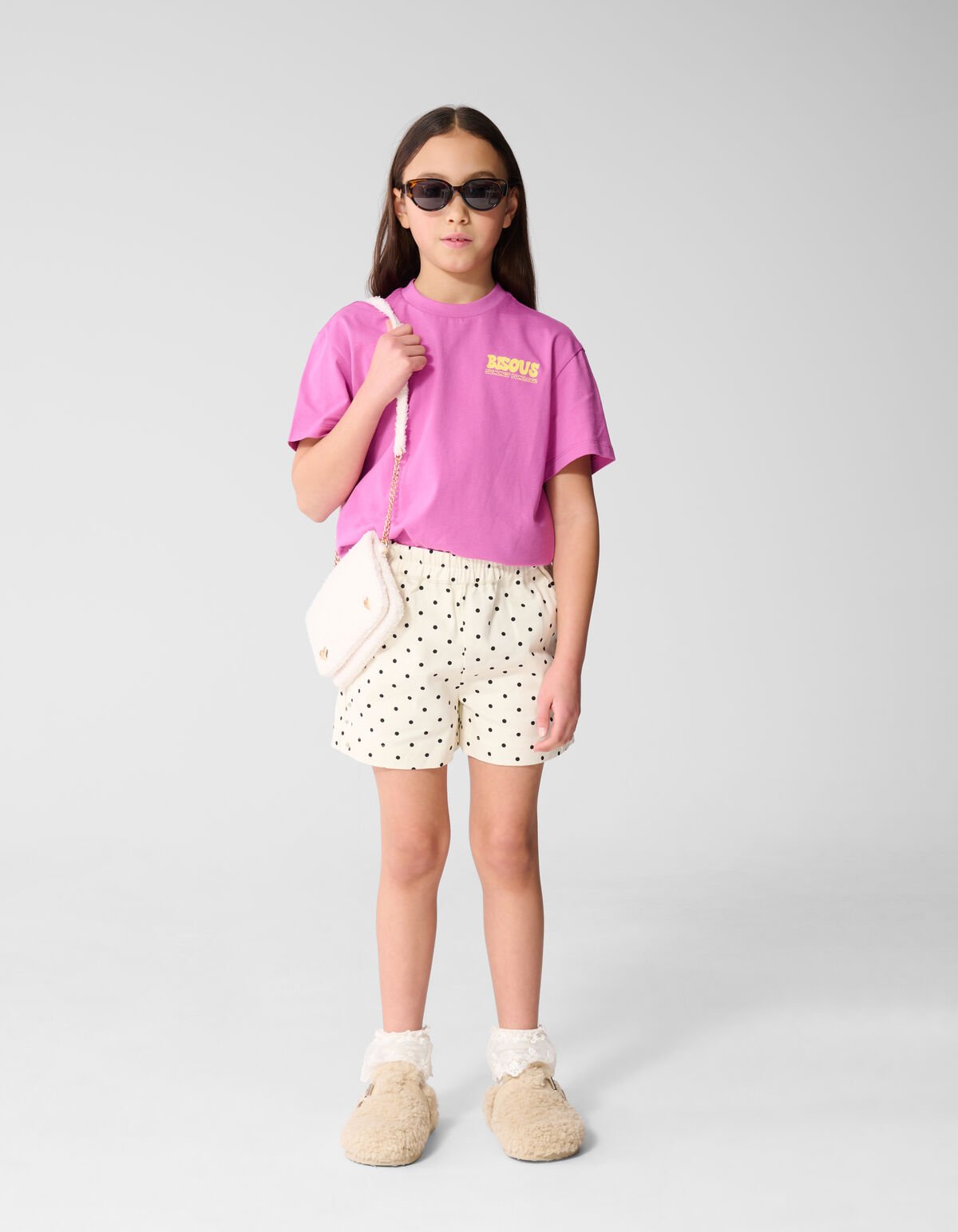 Bisous Artwork T-shirt Paars SHOEBY GIRLS