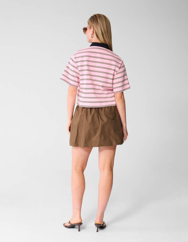 Oversized Pinstripe Strass Polo Roze SHOEBY WOMEN