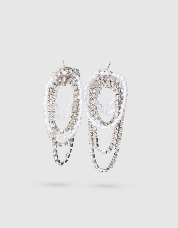 Mix Parel/Strass Oorbellen Zilver SHOEBY ACCESSOIRES