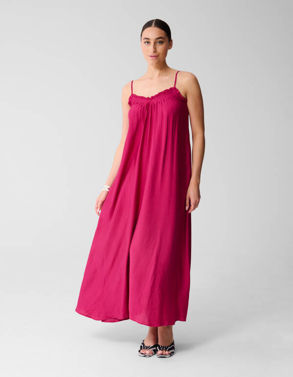 Ruffle Maxi Jurk Roze SHOEBY WOMEN