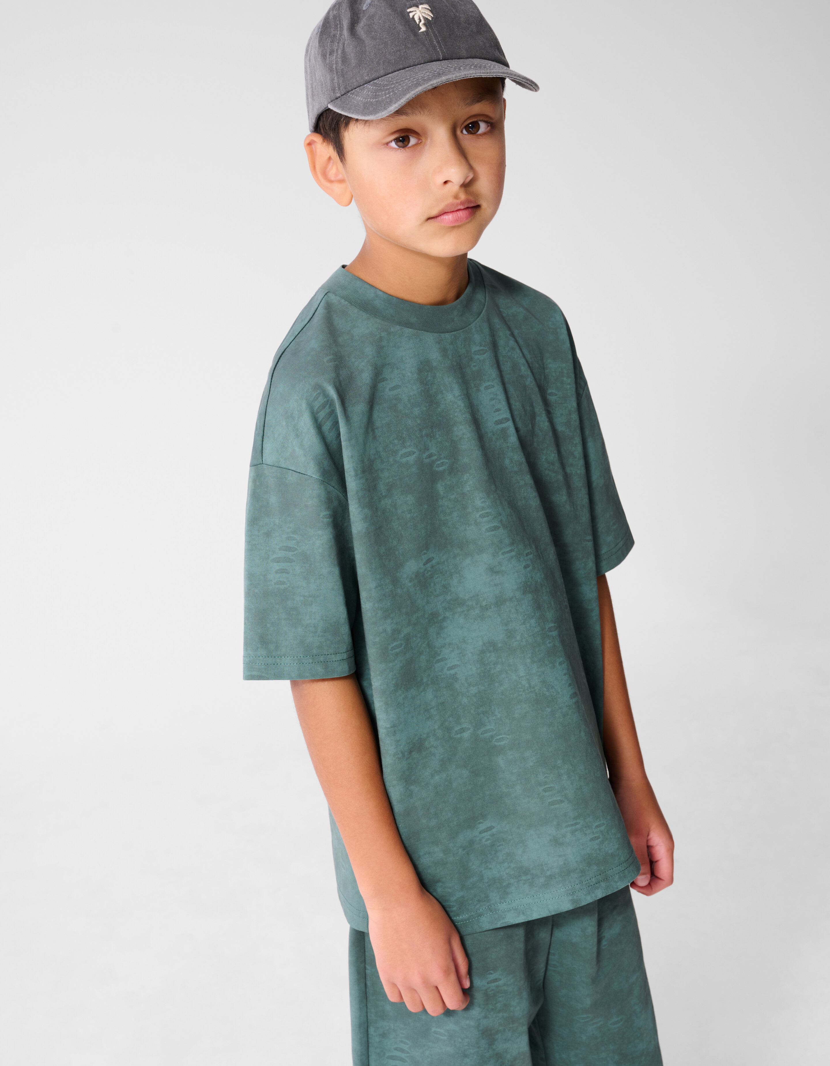 Washed T-shirt Groen SHOEBY BOYS