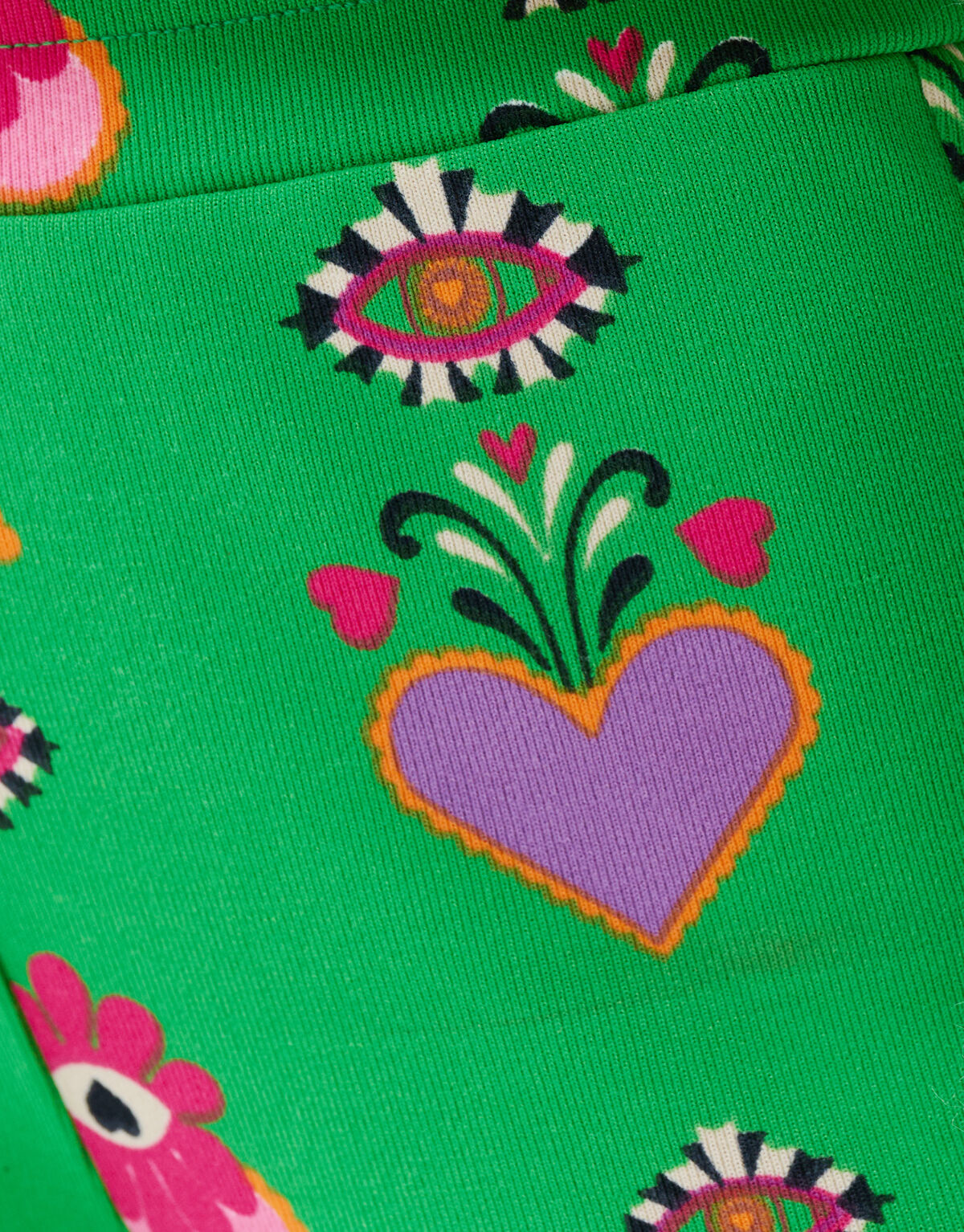 Printed Rib Flared Legging Groen SHOEBY GIRLS