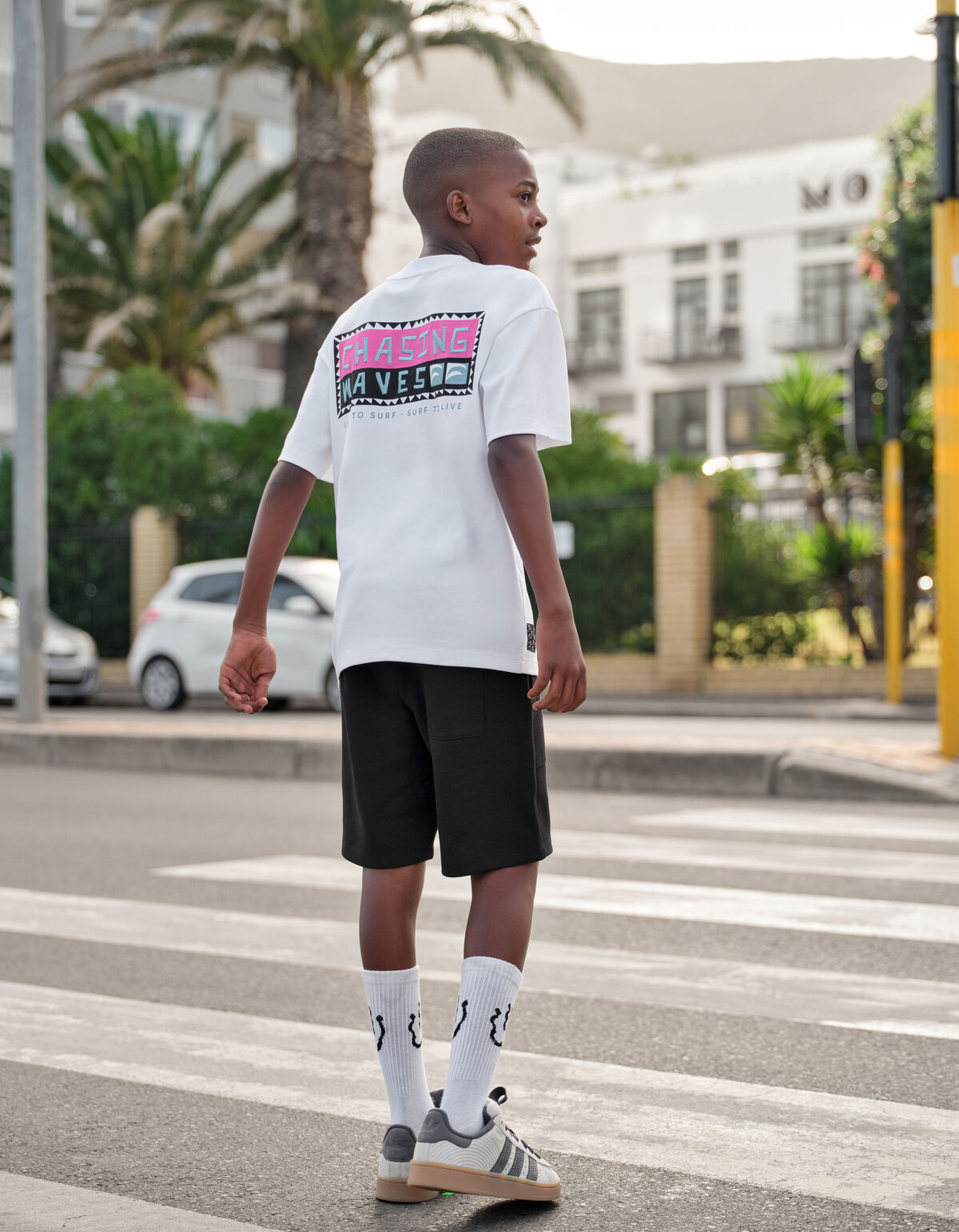 Waves Artwork T-shirt Wit SHOEBY BOYS