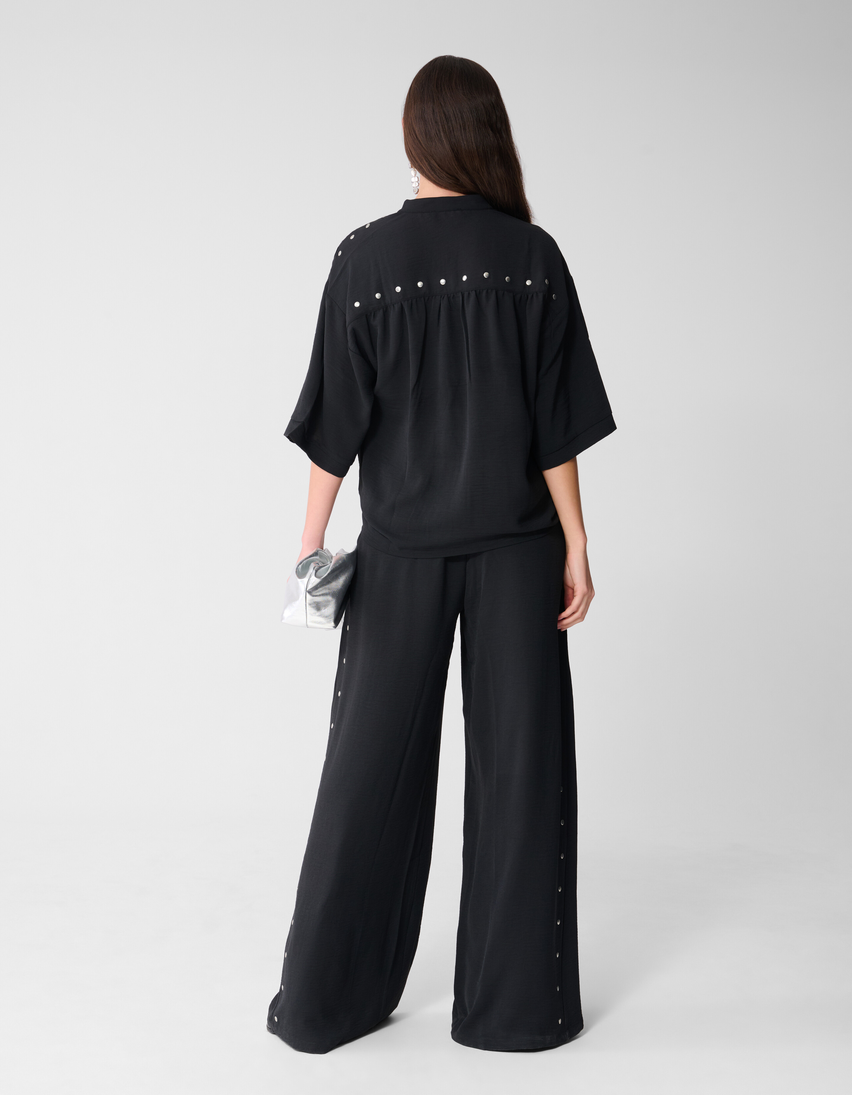 Twist Studs Wide Leg Fit Broek Zwart SHOEBY WOMEN