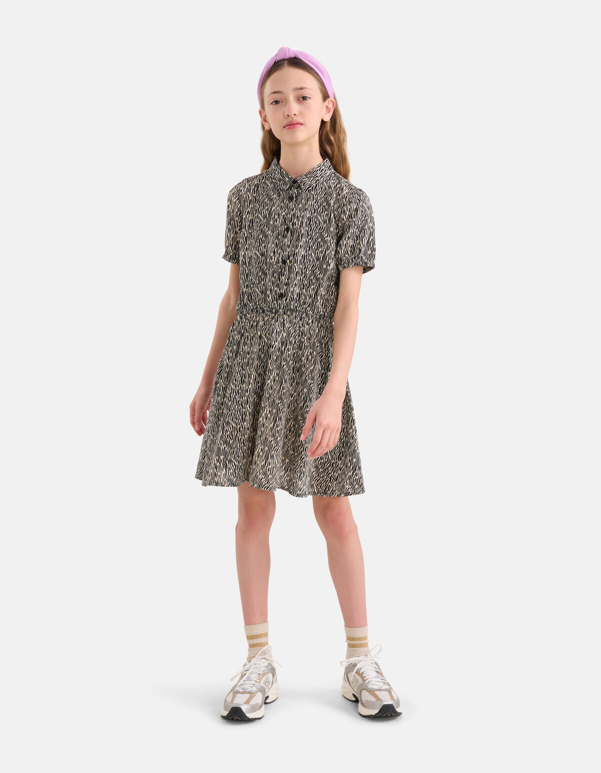 Printed Jurk Zwart/Wit SHOEBY GIRLS