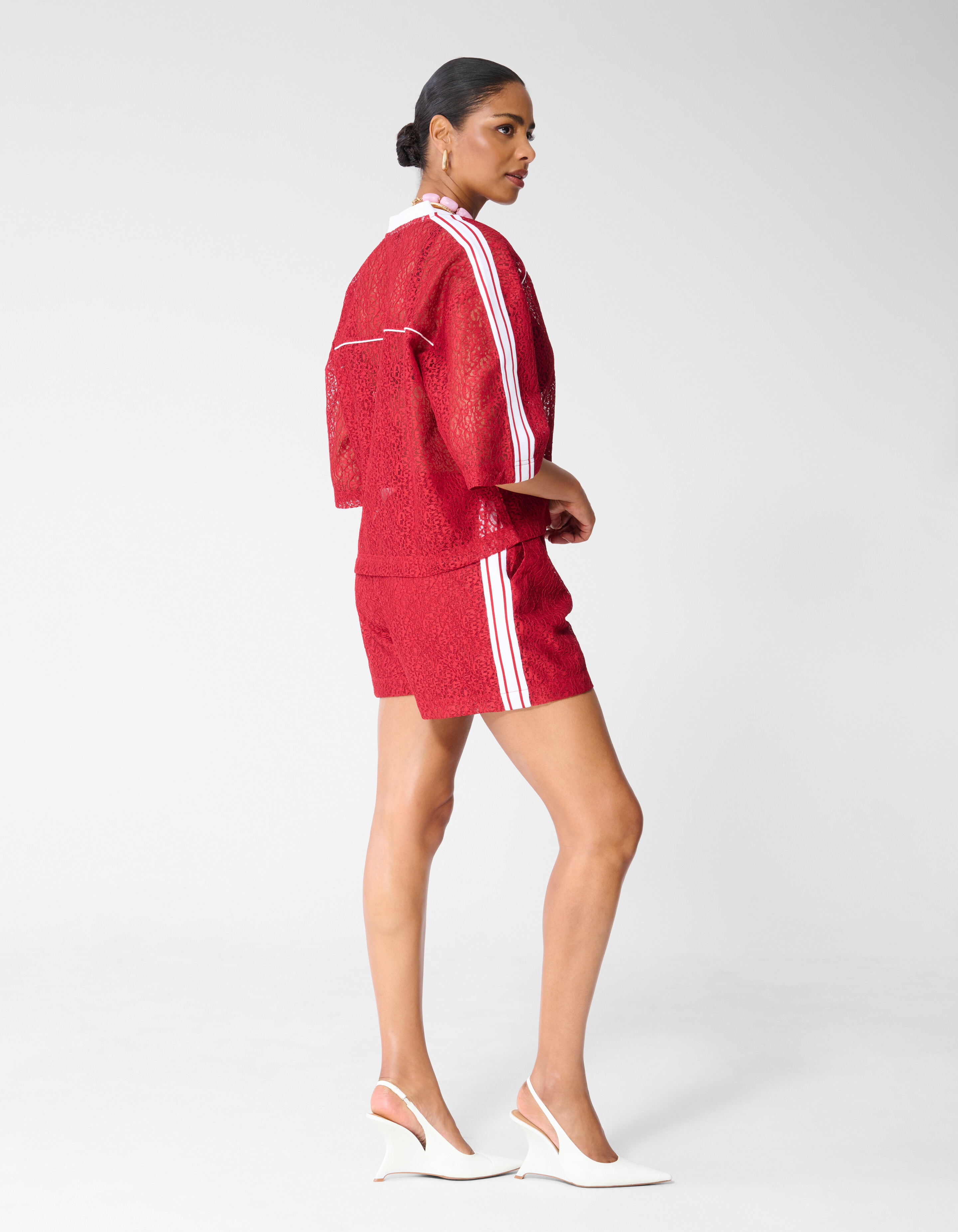 Sporty Kanten Short Rood SHOEBY WOMEN