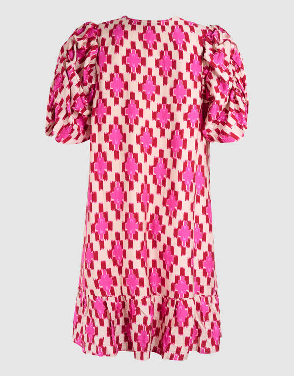 Printed Puffy Mini Jurk Roze SHOEBY WOMEN