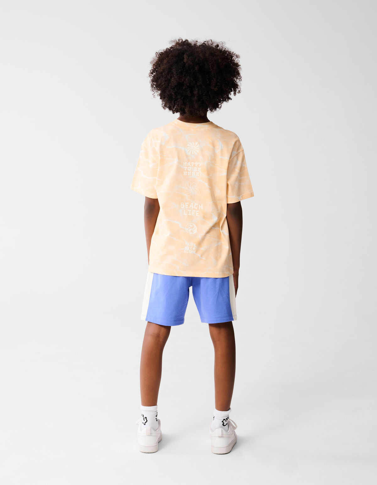 Bleached T-shirt Oranje SHOEBY BOYS