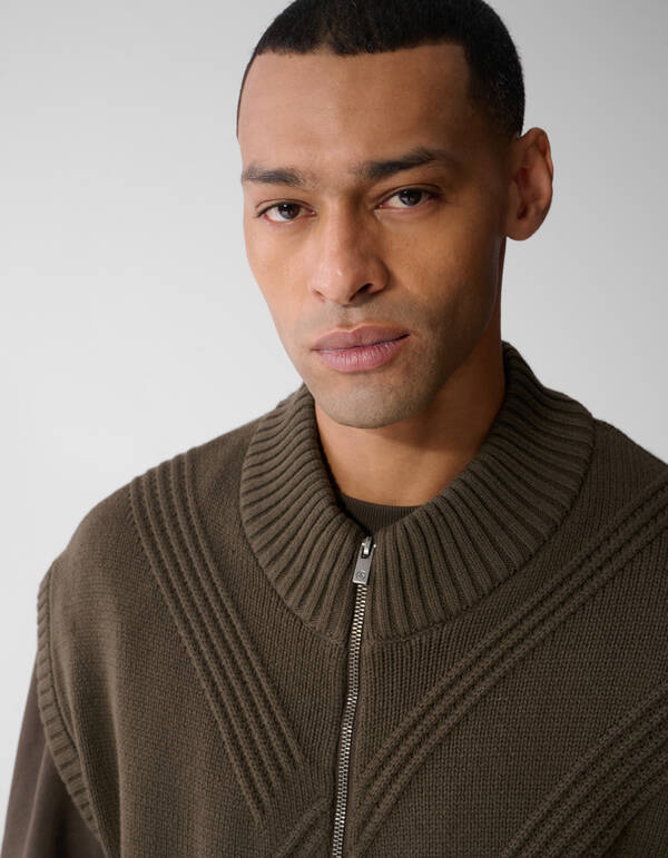 Gebreide Bodywarmer Donkerbruin SHOEBY MEN