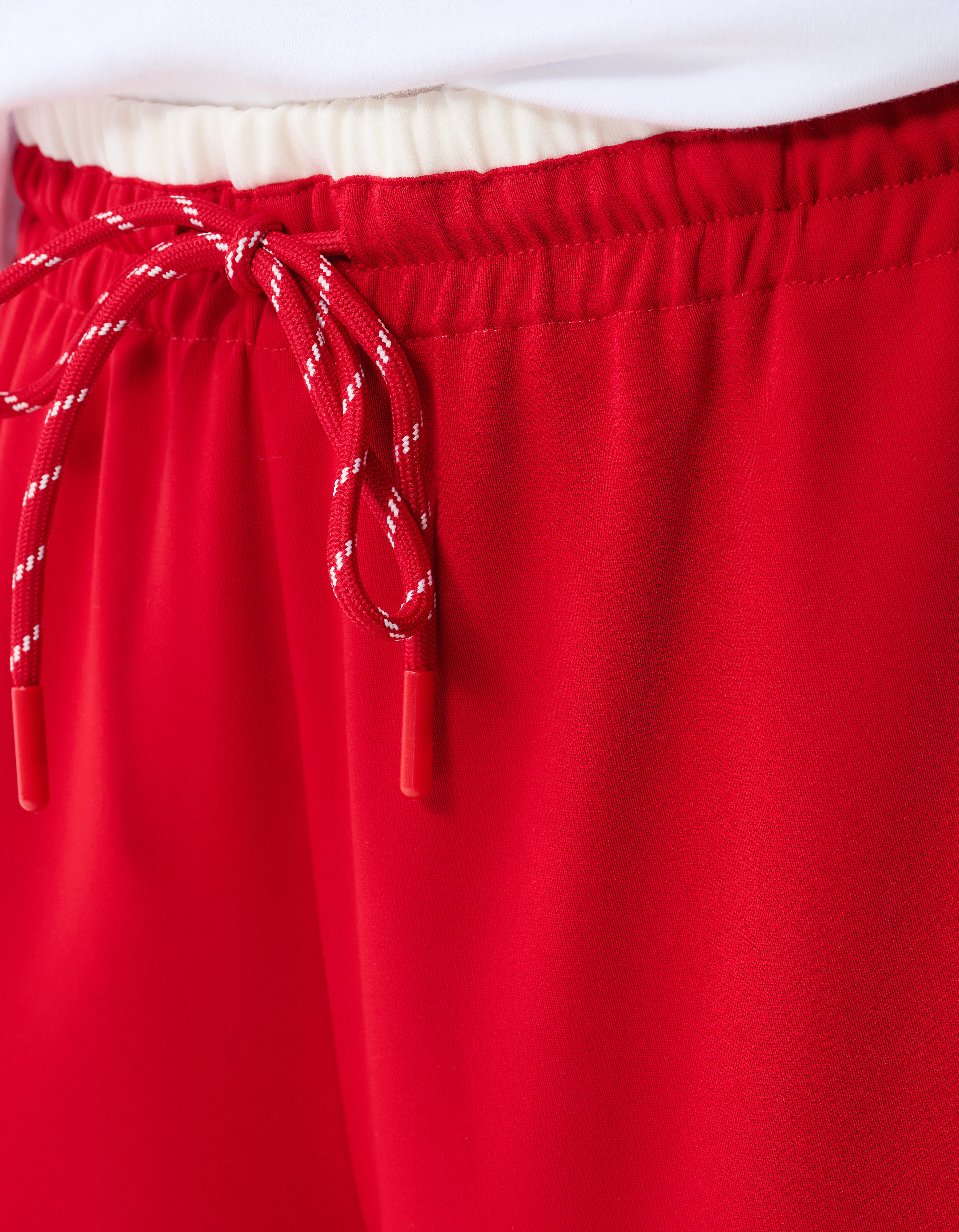 Sporty Waistband Wide Leg Broek Rood SHOEBY WOMEN