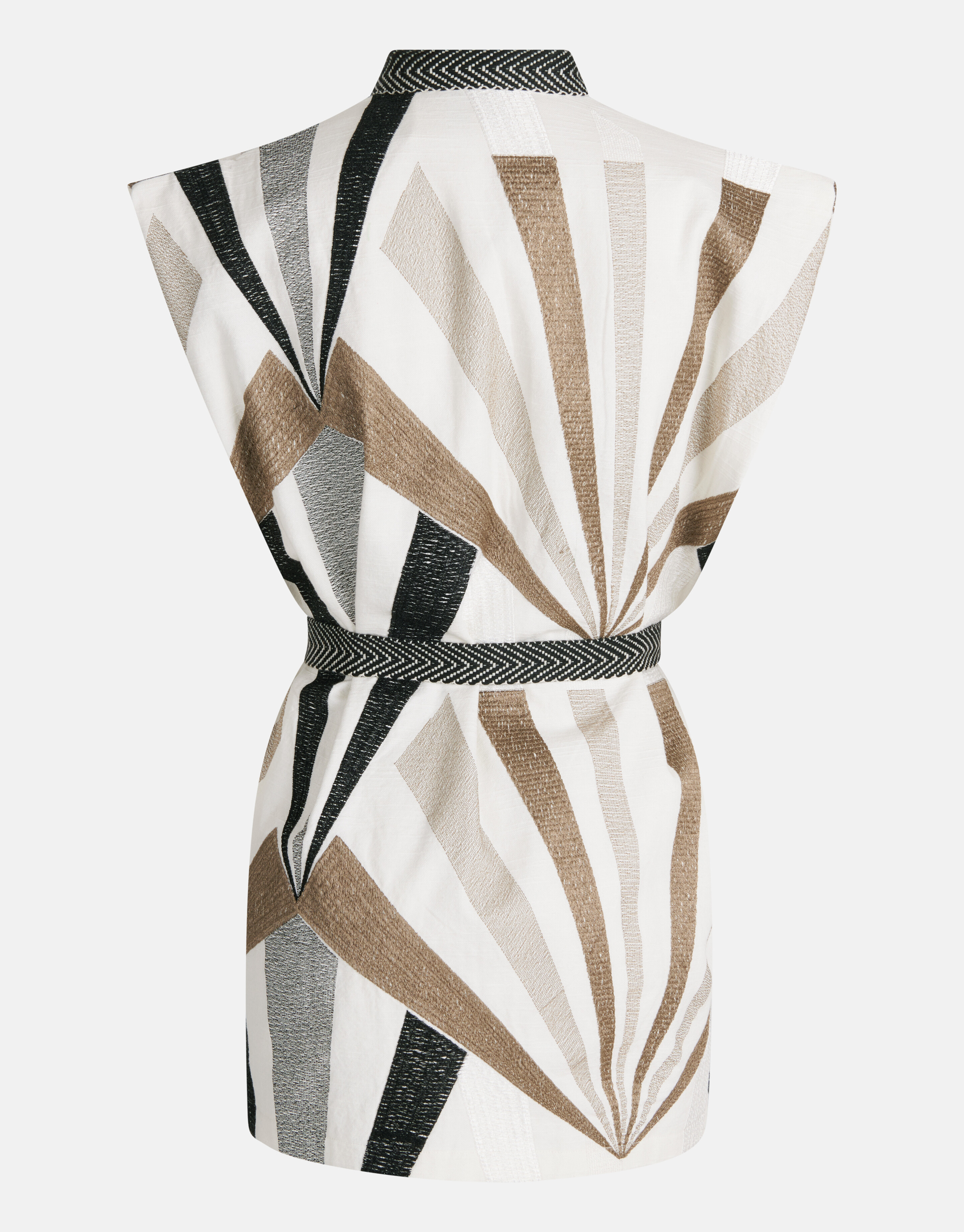 Grafisch Sleeveless Gilet Gebroken Wit By Mieke SHOEBY WOMEN