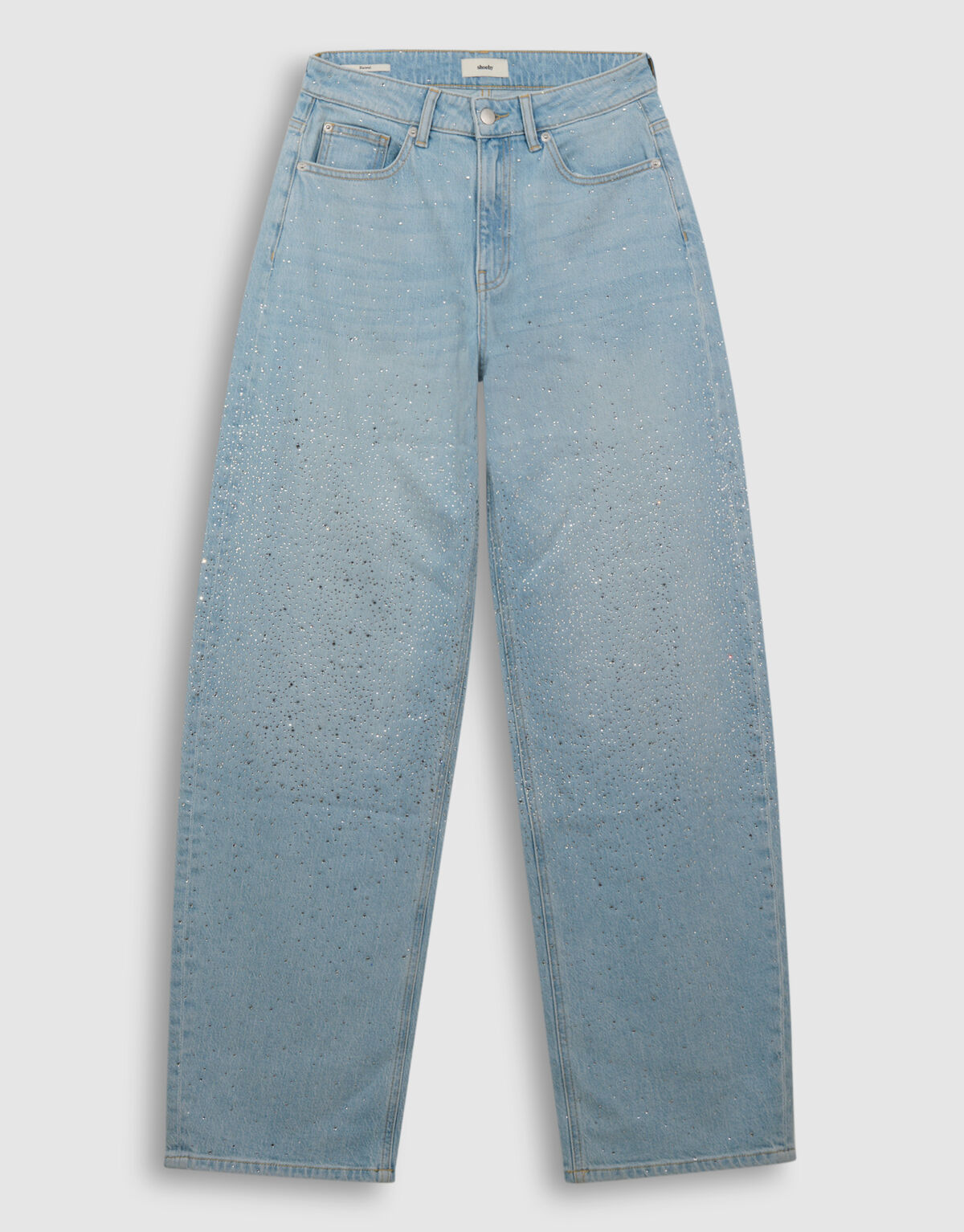 Strass Waterfall Barrel Fit Jeans Bleached SHOEBY WOMEN