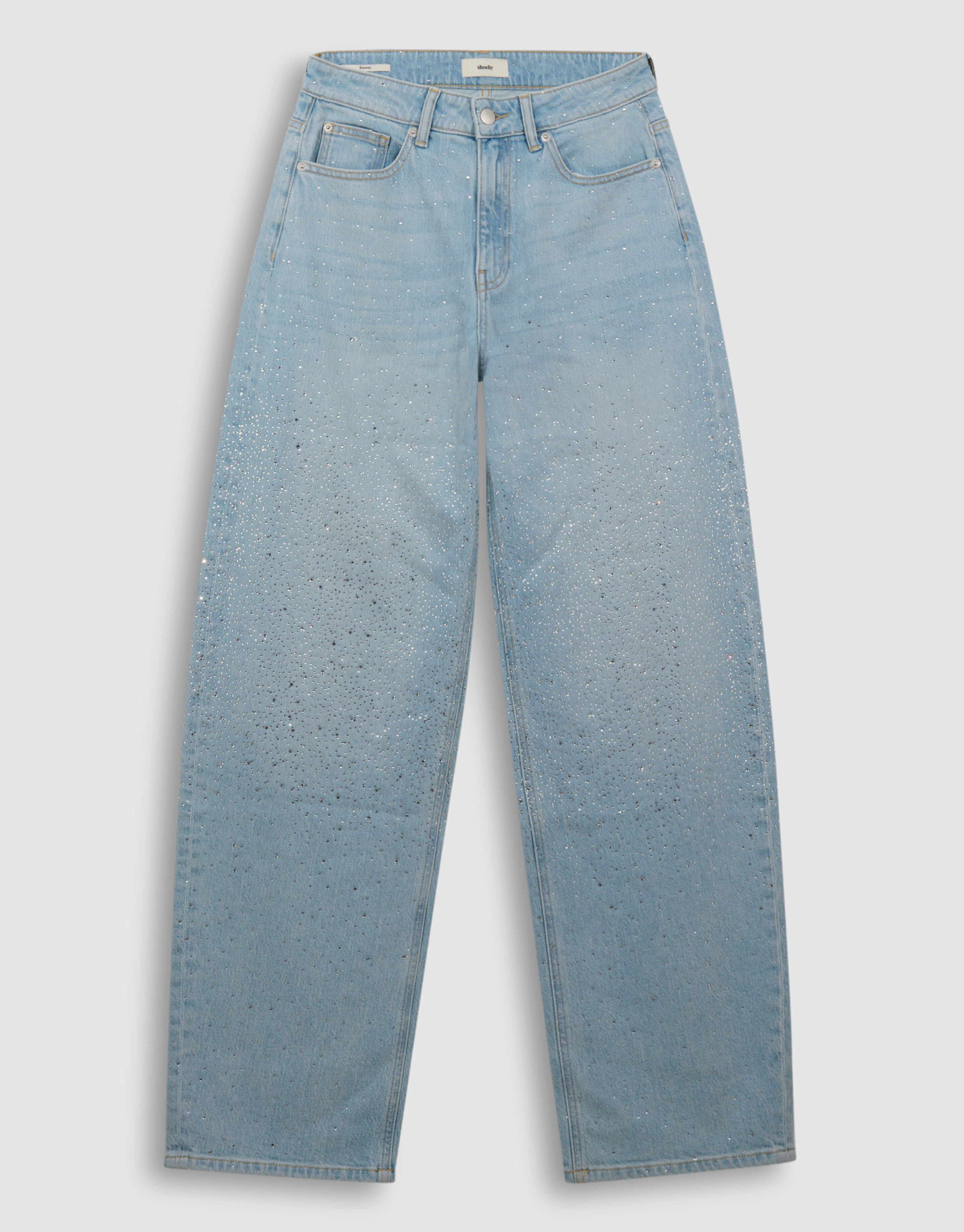 Strass Waterfall Barrel Fit Jeans Bleached SHOEBY WOMEN