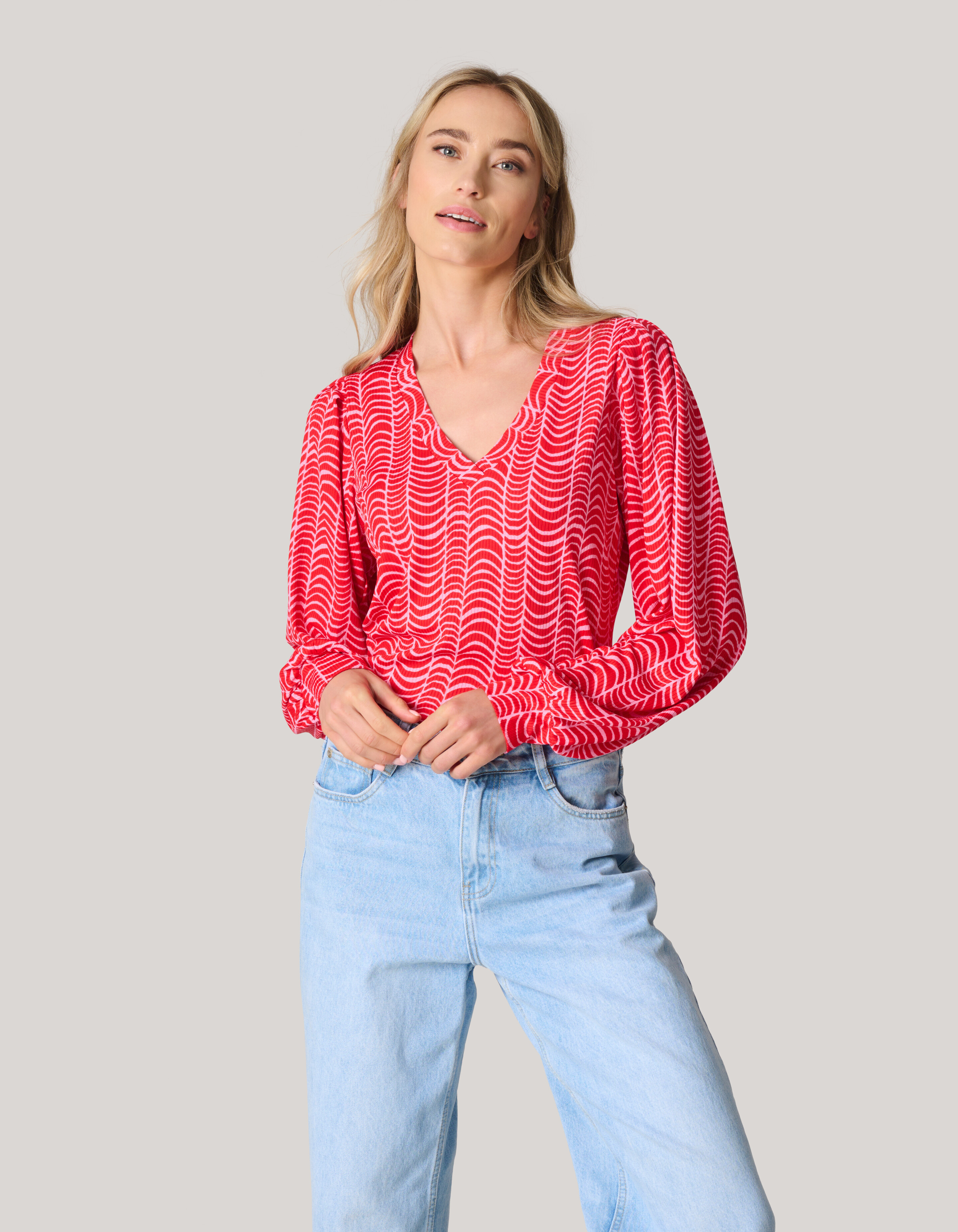 Rib Jersey Top Rood SHOEBY WOMEN