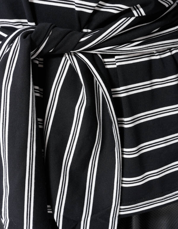 Scarf Striped T-shirt Zwart/Wit SHOEBY WOMEN