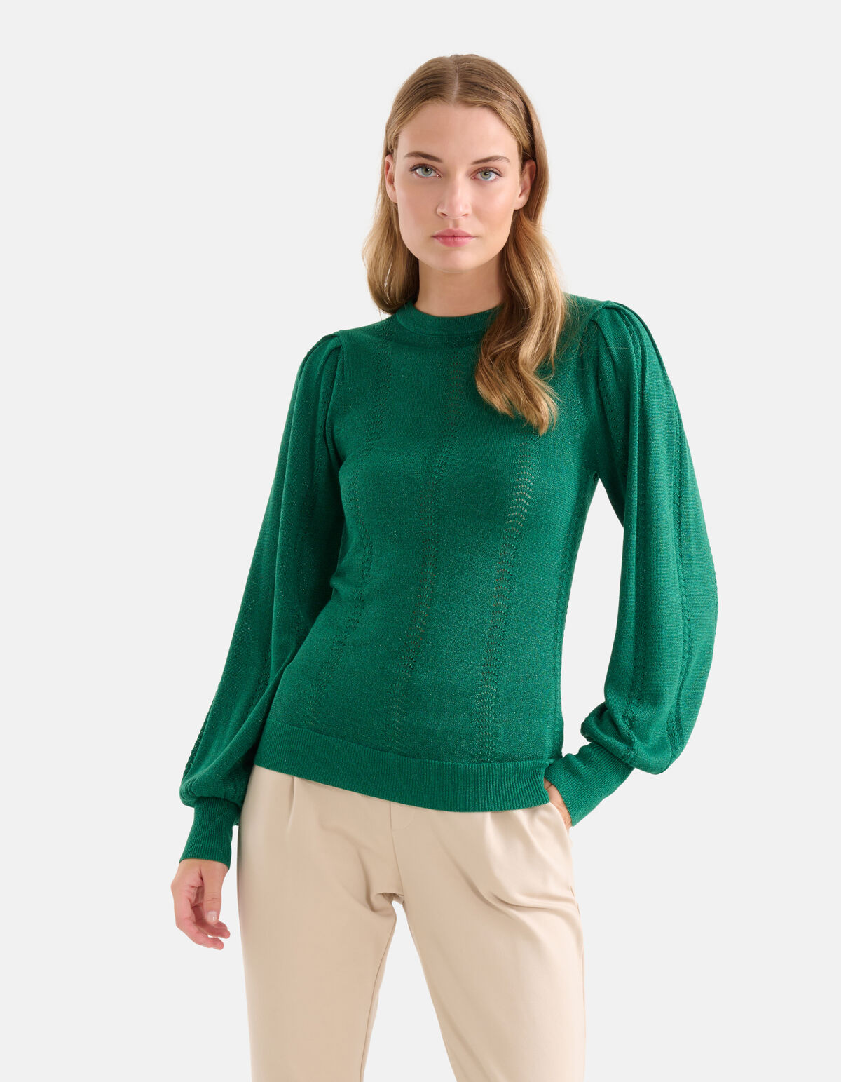 Ajour Top Groen SHOEBY WOMEN