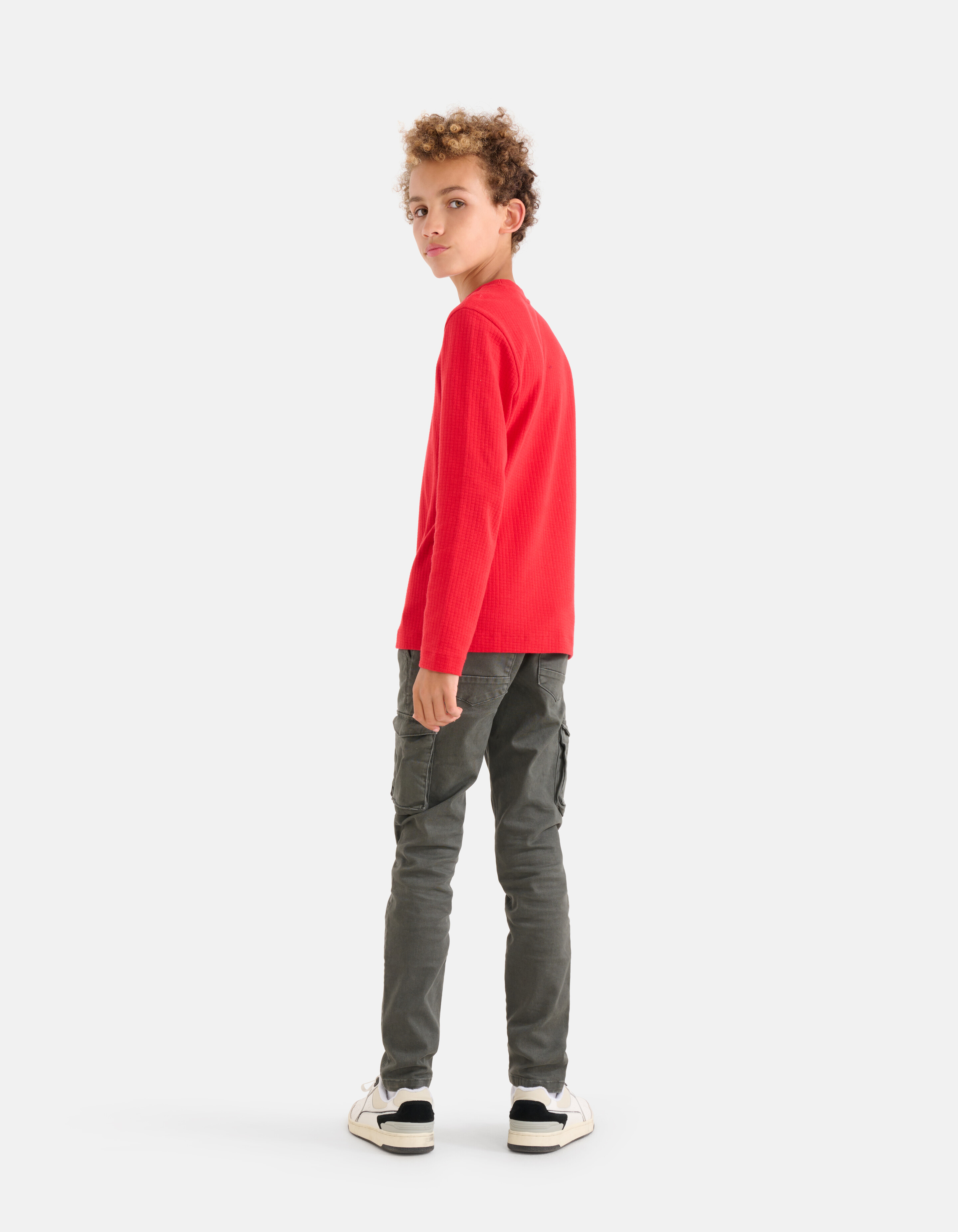 Structuur Longsleeve Rood SHOEBY BOYS