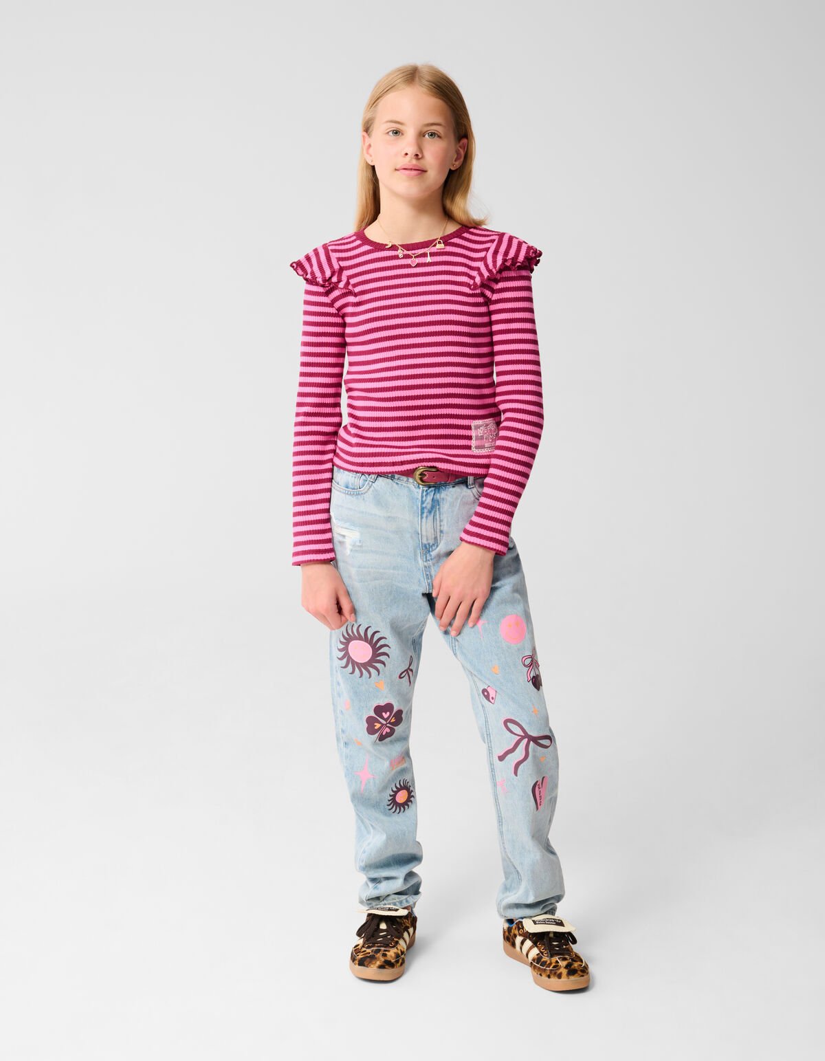Fun Embroidery Denim Bleached SHOEBY GIRLS