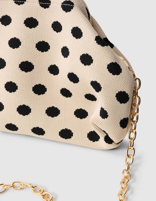 Knitted Dot Clutch Gebroken Wit SHOEBY ACCESSOIRES