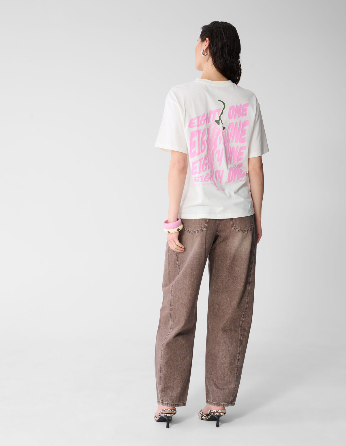 Pepper Artwork T-shirt Gebroken Wit SHOEBY WOMEN