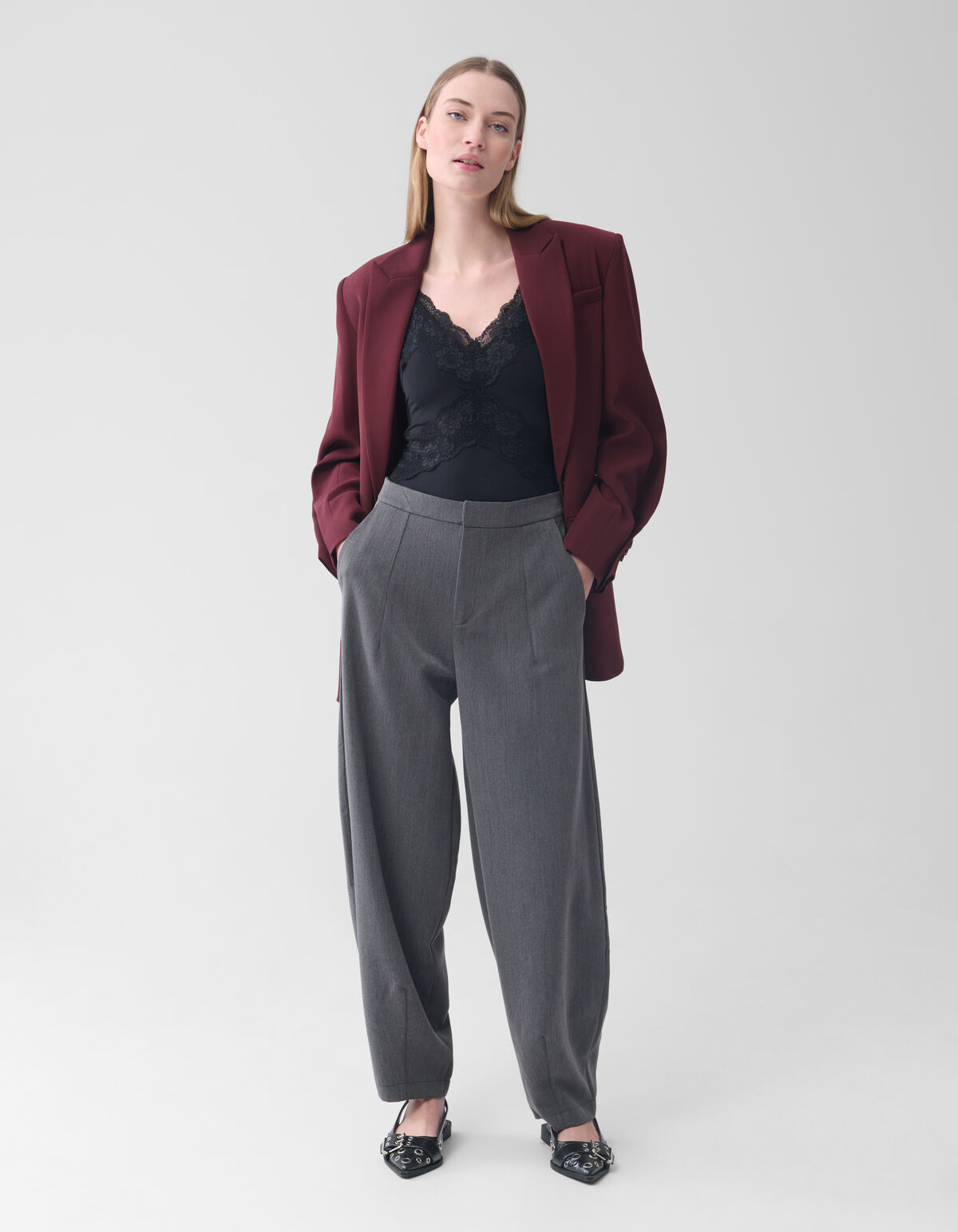 Balloon Fit Broek Donkergrijs SHOEBY WOMEN
