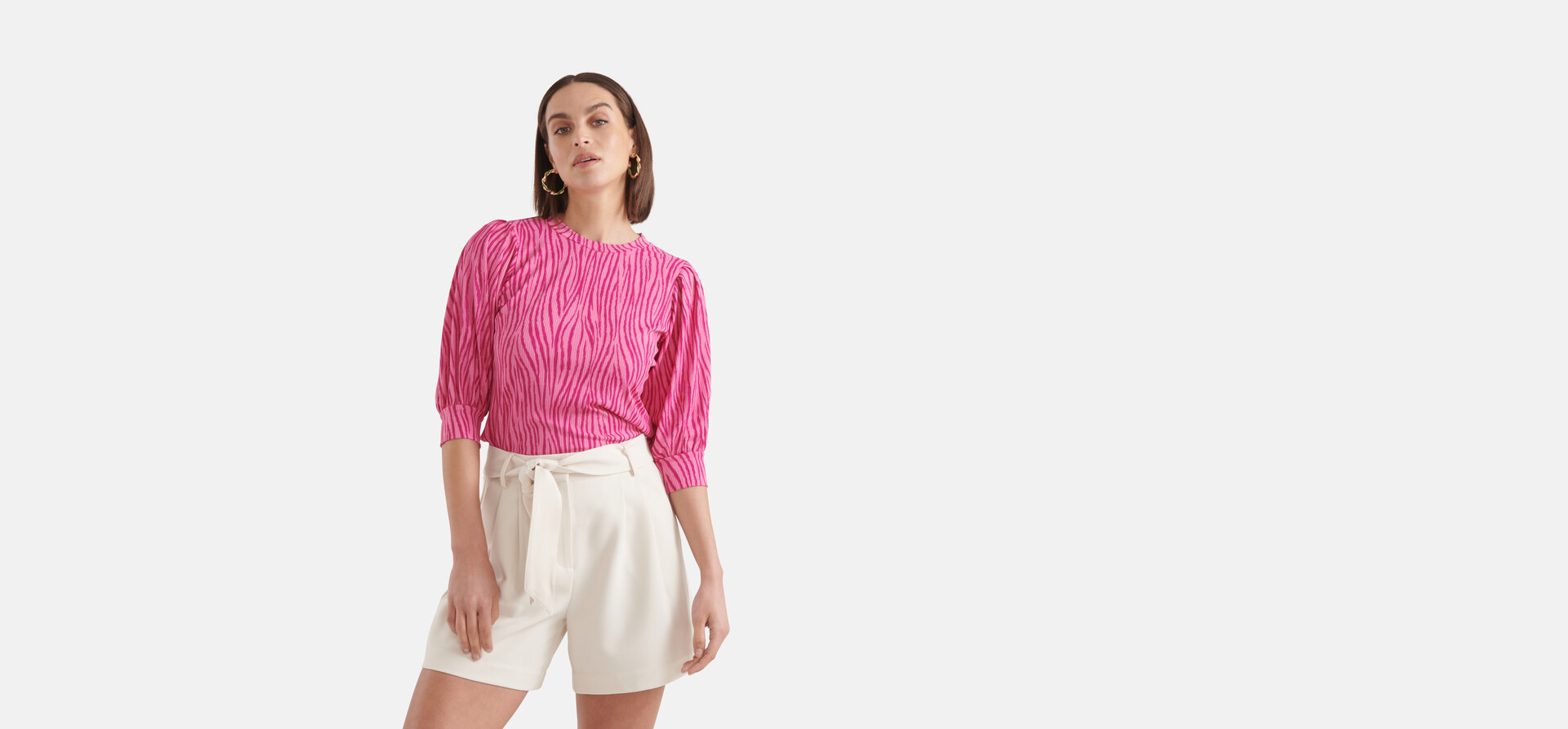 Rib Jersey Top Roze SHOEBY WOMEN