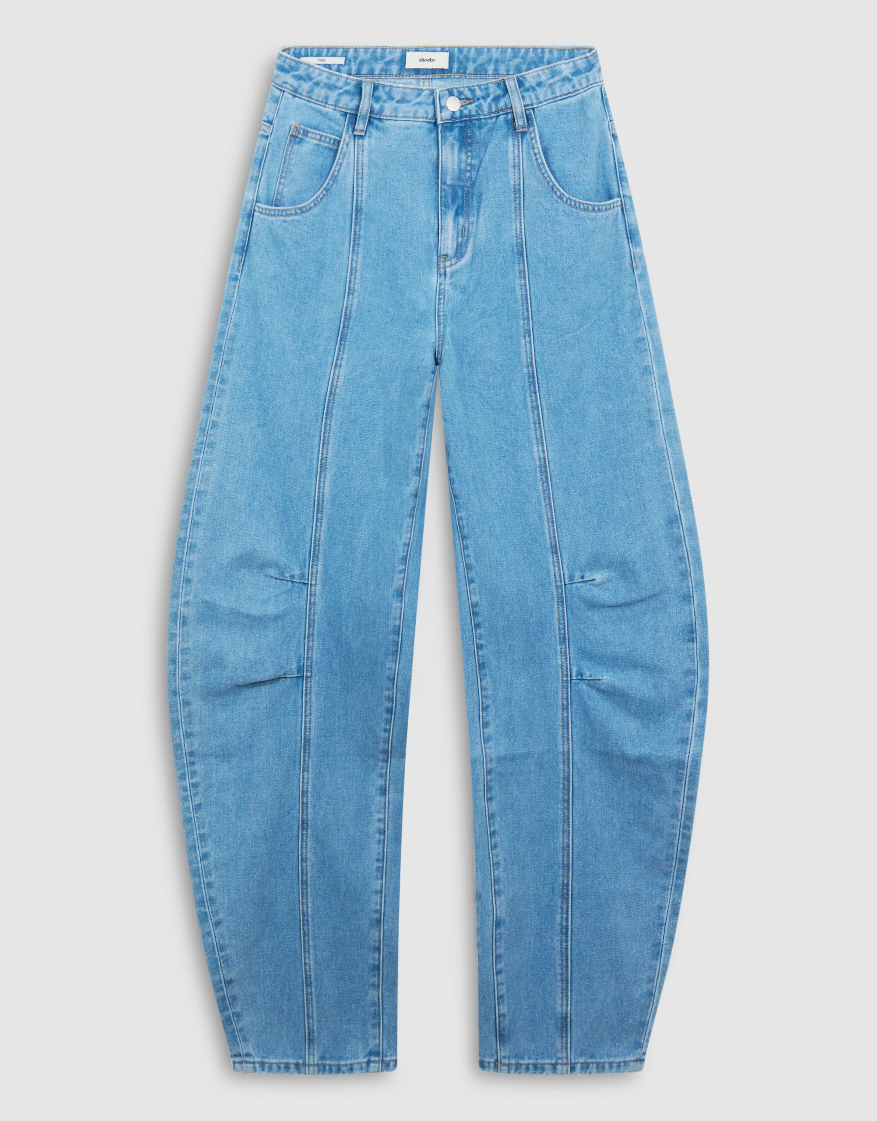 Pleated Baggy Fit Jeans Lichtblauw SHOEBY WOMEN