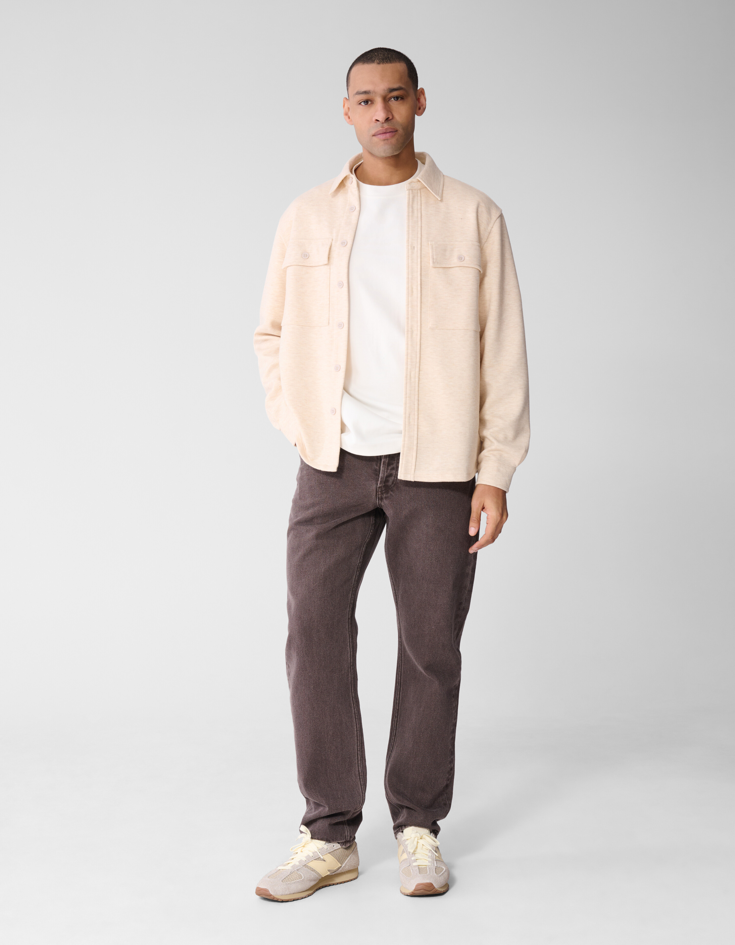 Straight Fit Broek Washed Donkerbruin SHOEBY MEN